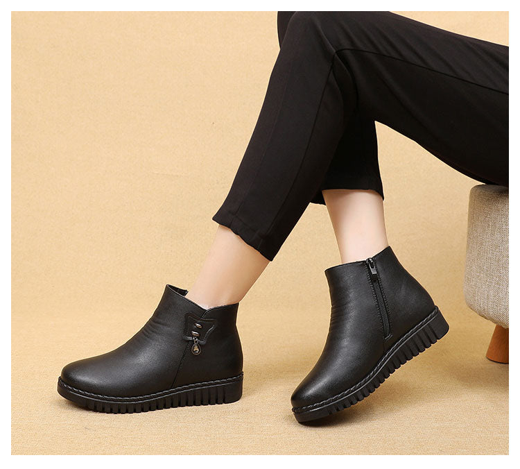 Bota Casual de Inverno de Couro - Melinna