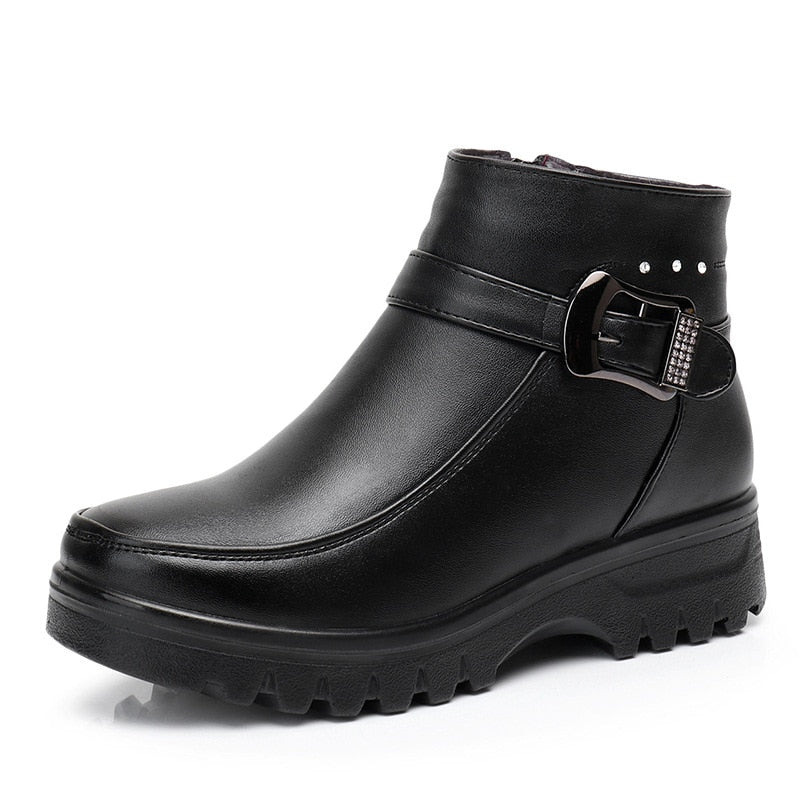 Bota de Couro Inverno Acolchoada a Prova D'água - Essential