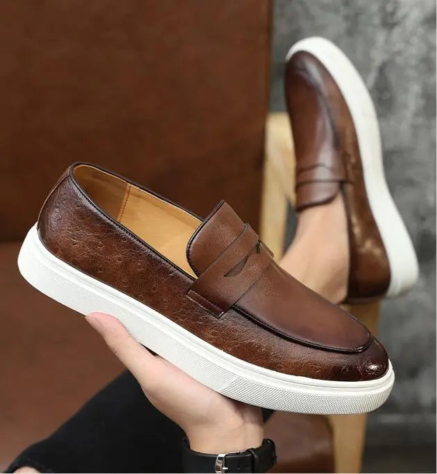 Mocassim de Couro Estilo Britânico