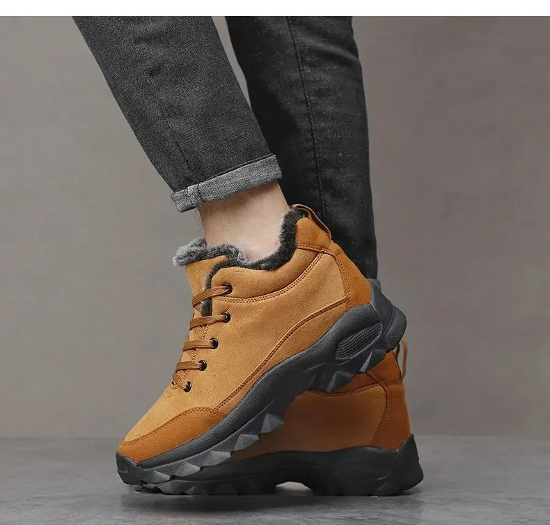 Bota de Couro Inverno Forrada Lã Windbreaker