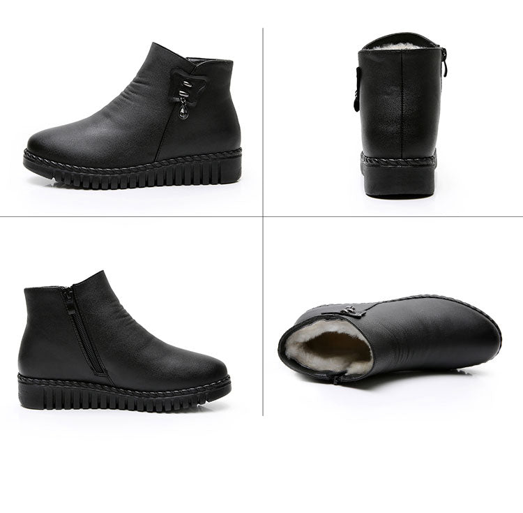 Bota Casual de Inverno de Couro - Melinna