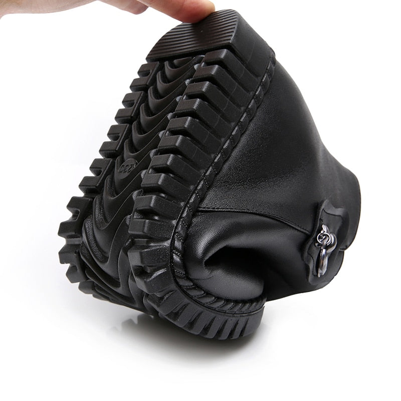 Bota Casual de Inverno de Couro - Melinna