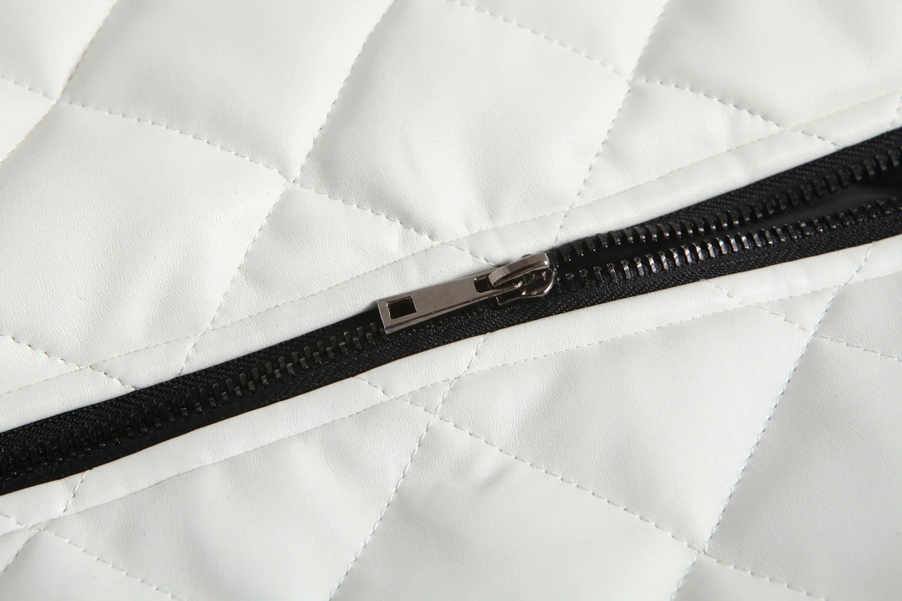 Jaqueta de Couro Masculina Gola Alta Racer