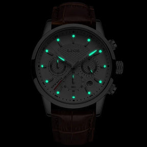 Relógio de Pulso Quartz Cronógrafo de Couro - LIGE