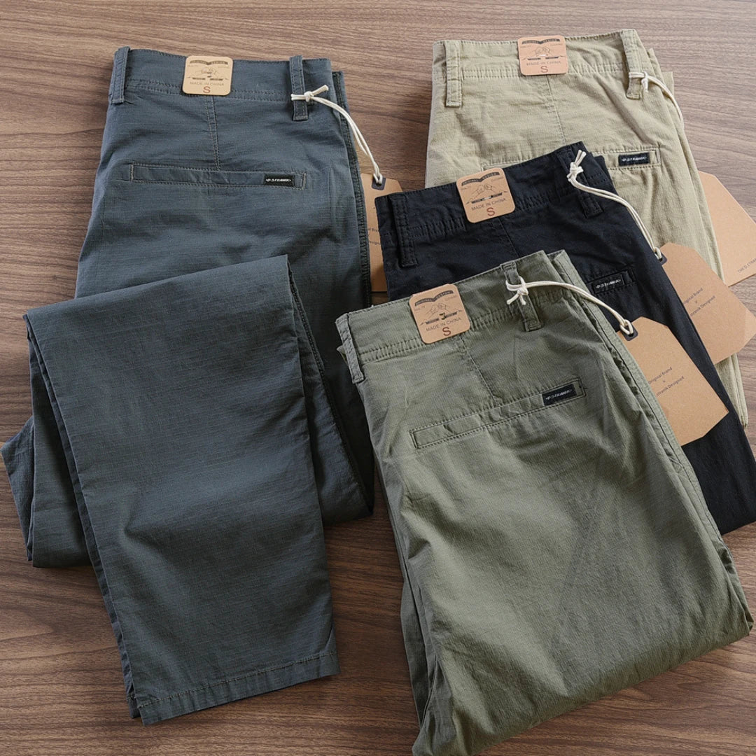 Calça Reta Masculina em Sarja - Kit 4 Unidades