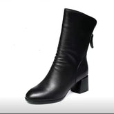 Bota Casual de Couro Outono/Inverno Chelsea