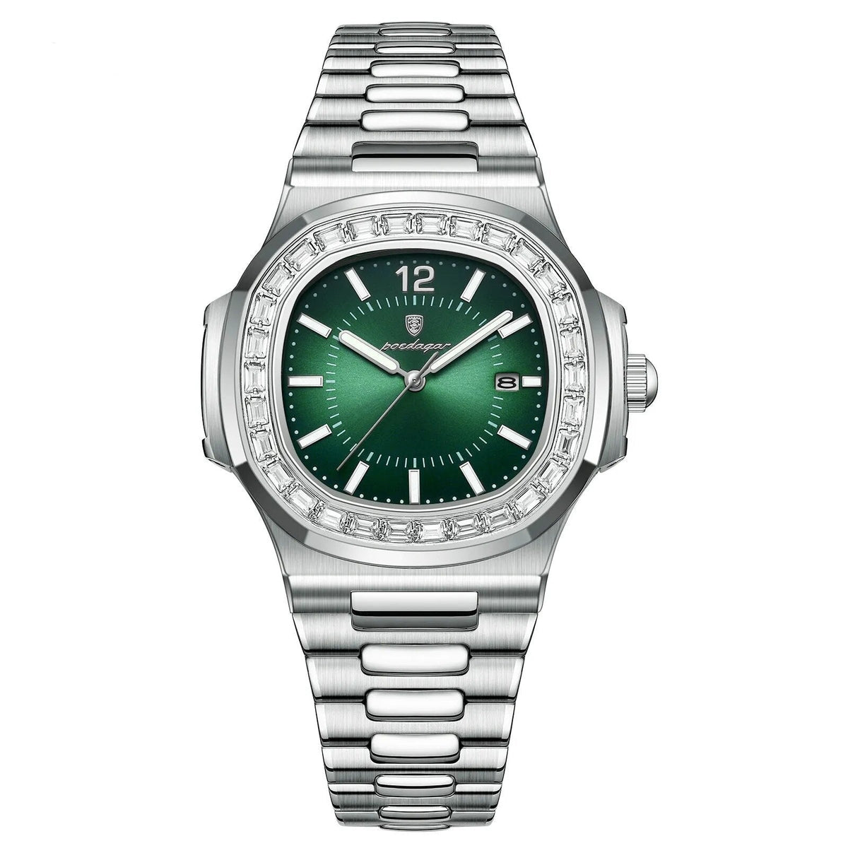 Relógio de Quartzo Quadrado Aço Inoxidável - POEDAGAR