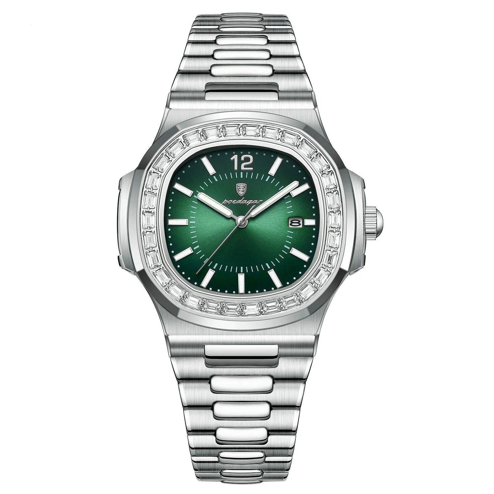 Relógio de Quartzo Quadrado Aço Inoxidável - POEDAGAR