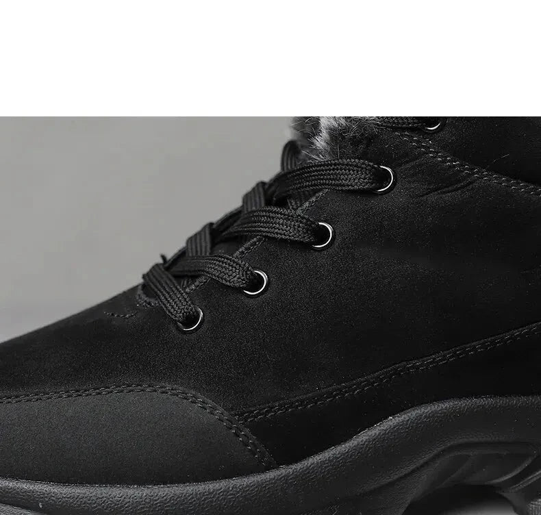 Bota de Couro Inverno Forrada Lã Windbreaker