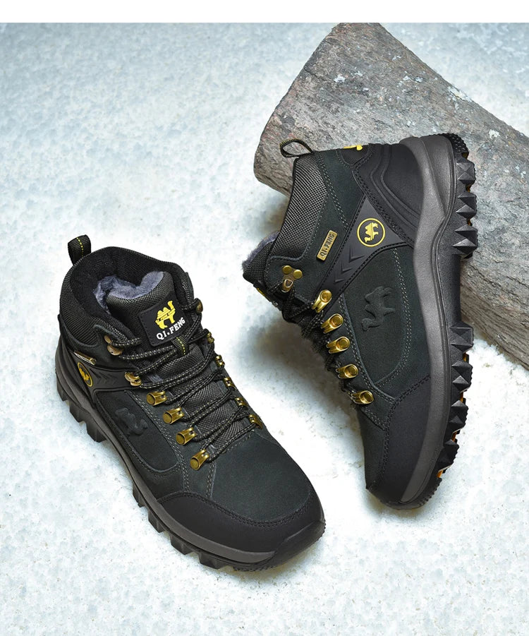 Bota de Couro Caminhada Inverno Camel