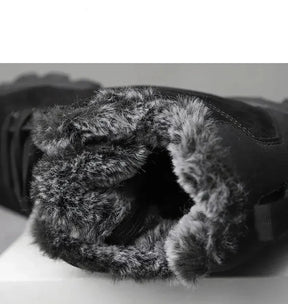 Bota de Couro Inverno Forrada Lã Windbreaker