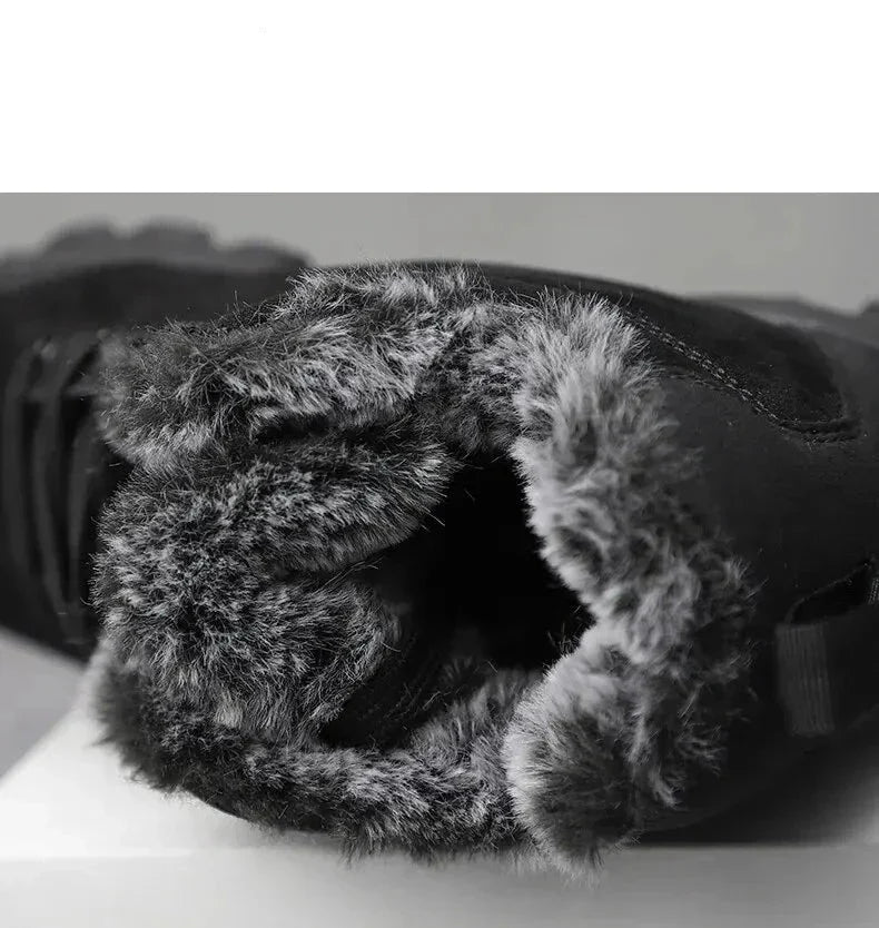 Bota de Couro Inverno Forrada Lã Windbreaker