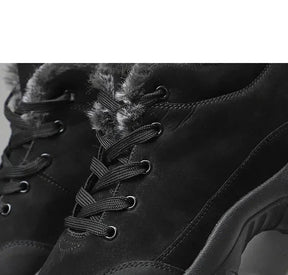 Bota de Couro Inverno Forrada Lã Windbreaker
