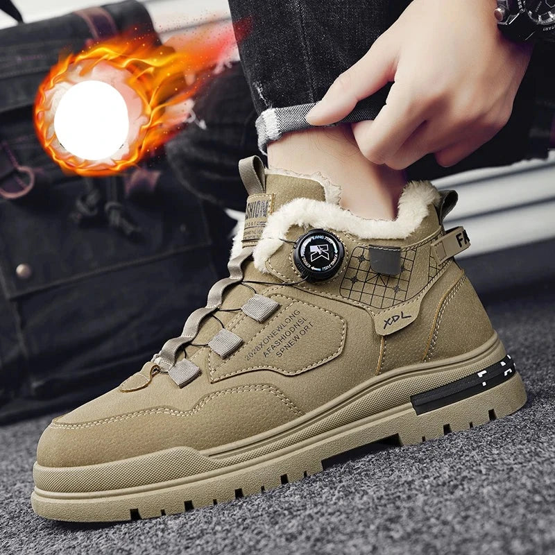 Bota Estilo Tática de Couro Inverno Shark