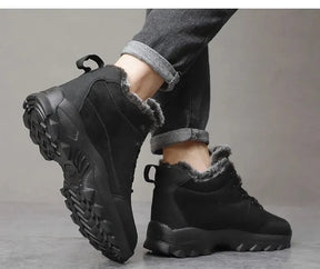 Bota de Couro Inverno Forrada Lã Windbreaker