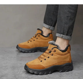 Bota de Couro Inverno Forrada Lã Windbreaker