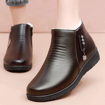 Bota Casual de Couro Lã Inverno Mellina