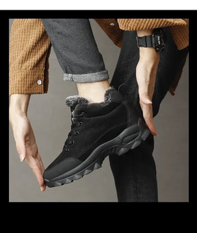 Bota de Couro Inverno Forrada Lã Windbreaker