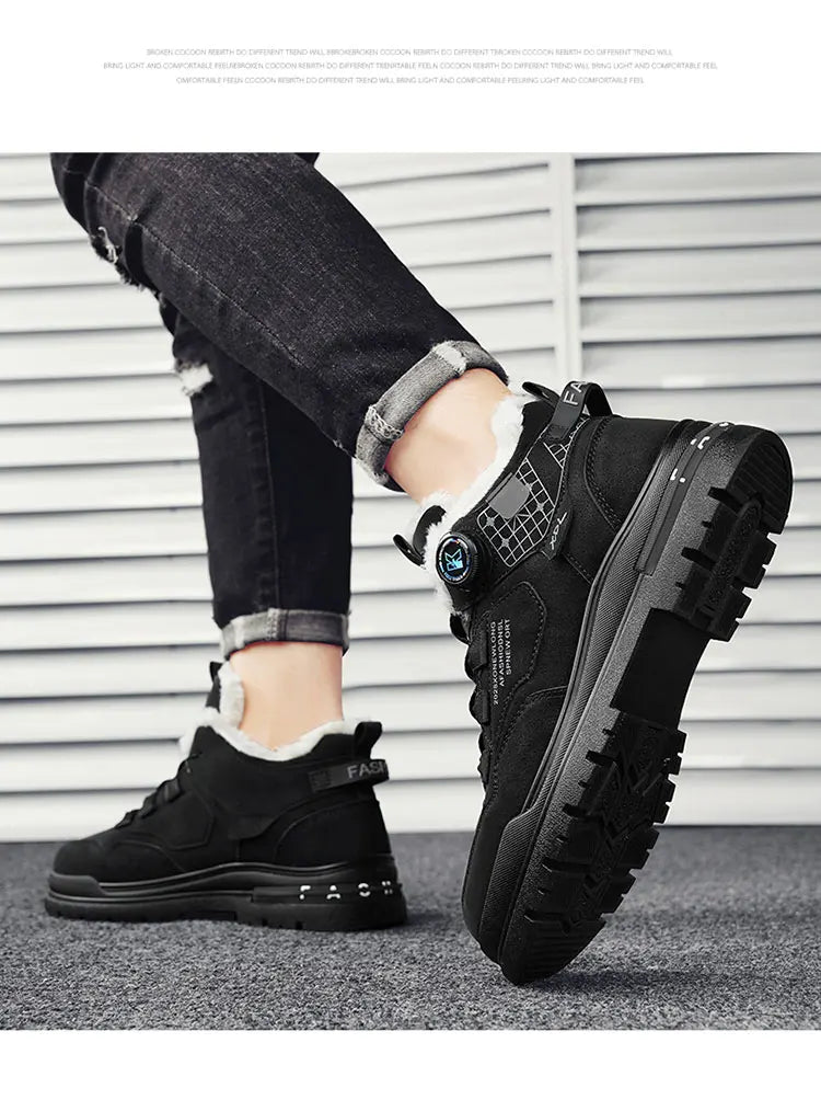 Bota Estilo Tática de Couro Inverno Shark