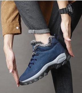 Bota de Couro Inverno Forrada Lã Windbreaker