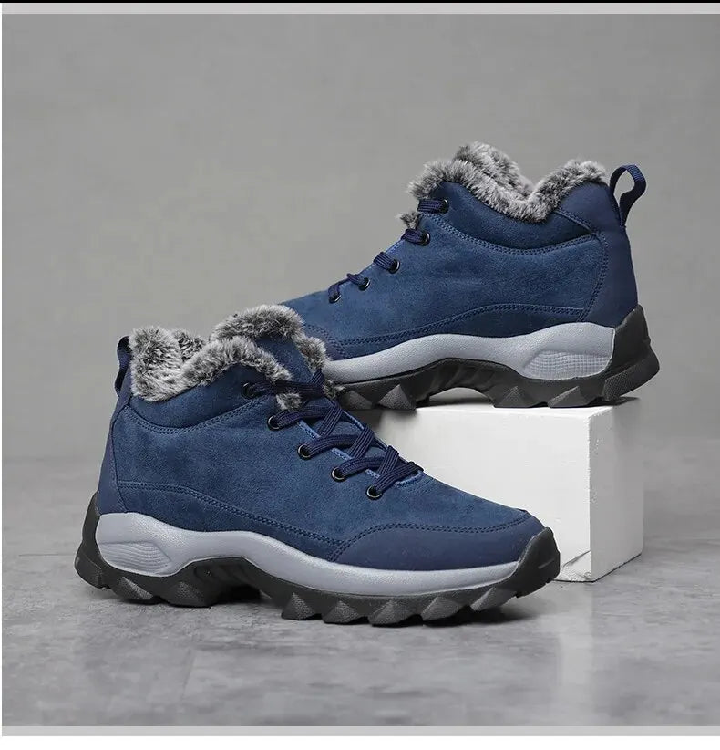 Bota de Couro Inverno Forrada Lã Windbreaker