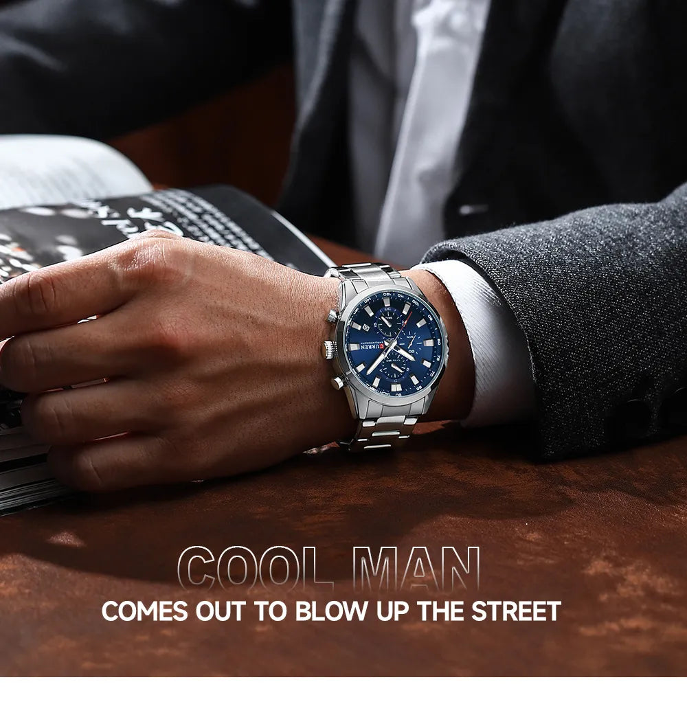 Relógio de Pulso Aço Inoxidável - CURREN