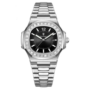 Relógio de Quartzo Quadrado Aço Inoxidável - POEDAGAR