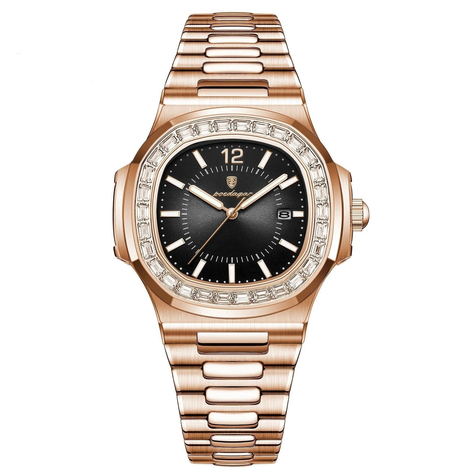 Relógio de Quartzo Quadrado Aço Inoxidável - POEDAGAR